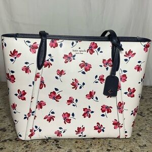 kate spade Cara Garden Toss Large Leather Tote - EUC